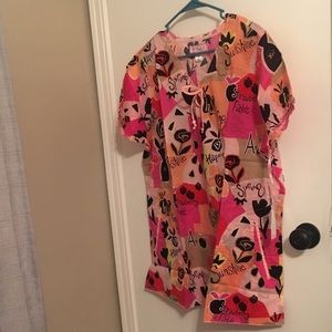 Springtime Koi Scrub Top